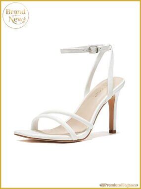 Strappy Ankle Strap Heels 3.5 inch Open Toe Square Sandals Faux Leather